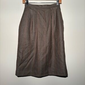 Vintage Dana Buchman Plaid Wool Pencil Skirt